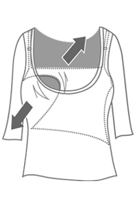 クルーネックボーダーTシャツ 【ケイト7分袖】 授乳機能付き