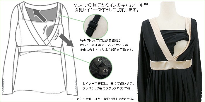 バイカラー授乳機能付きワンピース【リミー】