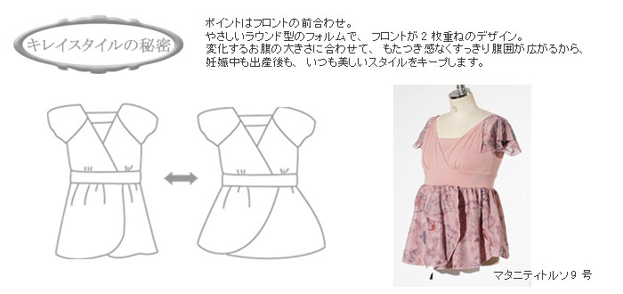 マリンプリント授乳トップス 授乳服 マタニティウェア