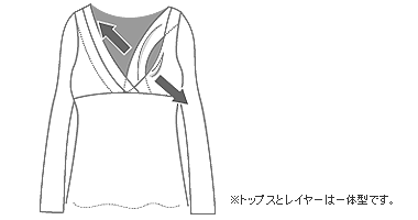 和柄パフスリーブ授乳機能付きワンピース