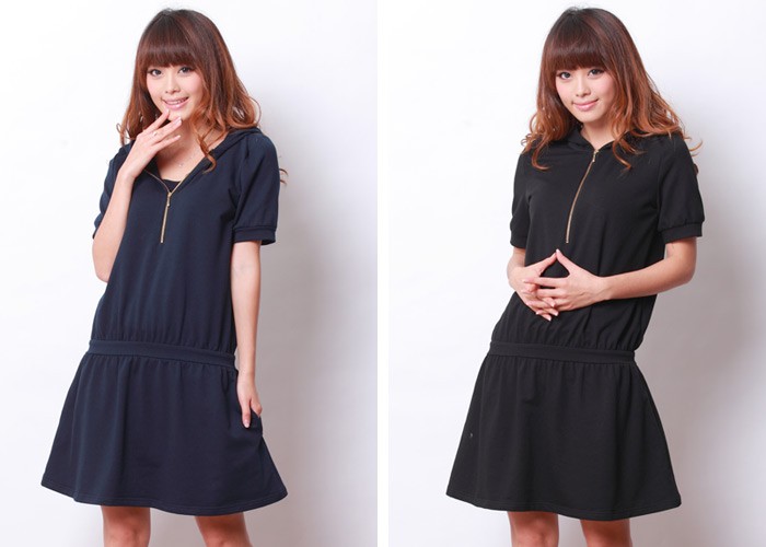 ジッパー付き パーカー 授乳 ワンピース 授乳服&マタニティウェア