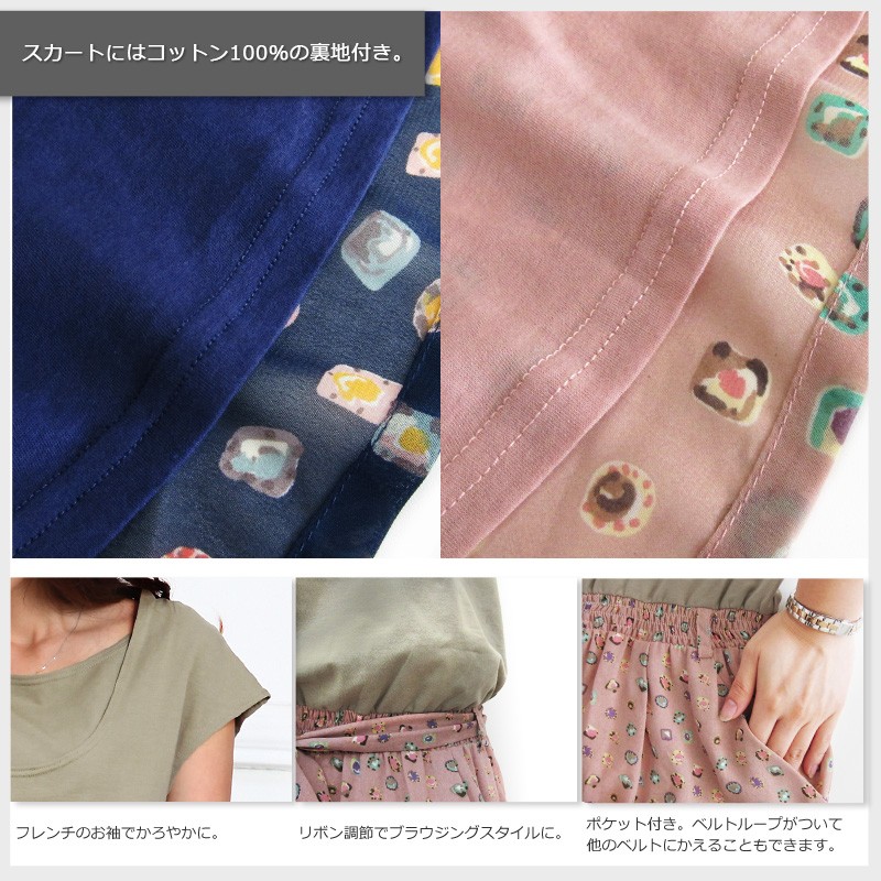 ジュエリードット柄 切り替え 授乳 ワンピース 授乳服 マタニティ 半袖 マタニティウェア