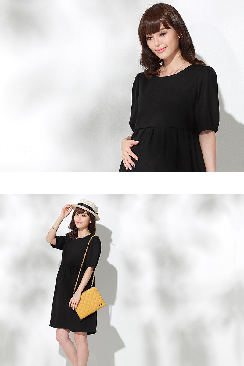 リネンナチュラル授乳服ワンピのマタニティ画像