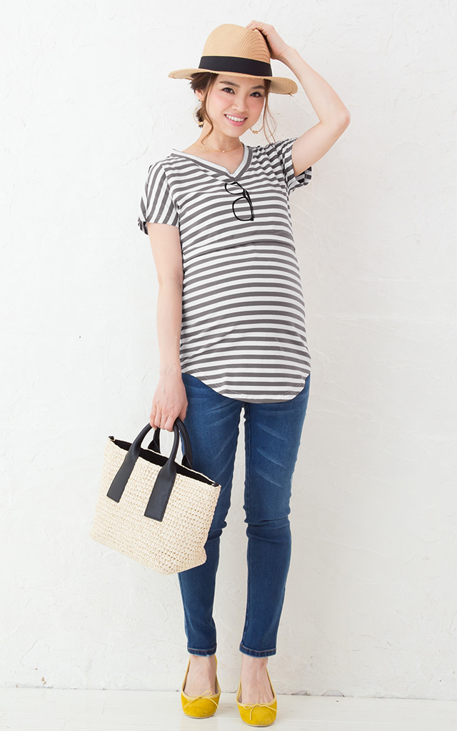 遊び心いっぱいのだまし絵Tシャツ授乳服