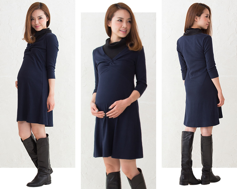 横、後ろから見た授乳服ワンピース