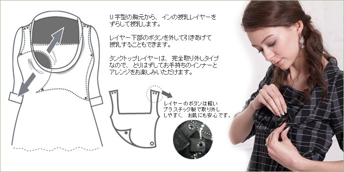 レトロ授乳機能付きワンピース【エマ】レディースサイズ