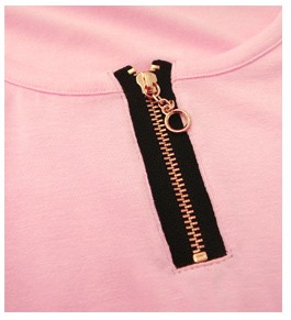 ジップ付きビビットカラー授乳Tシャツ