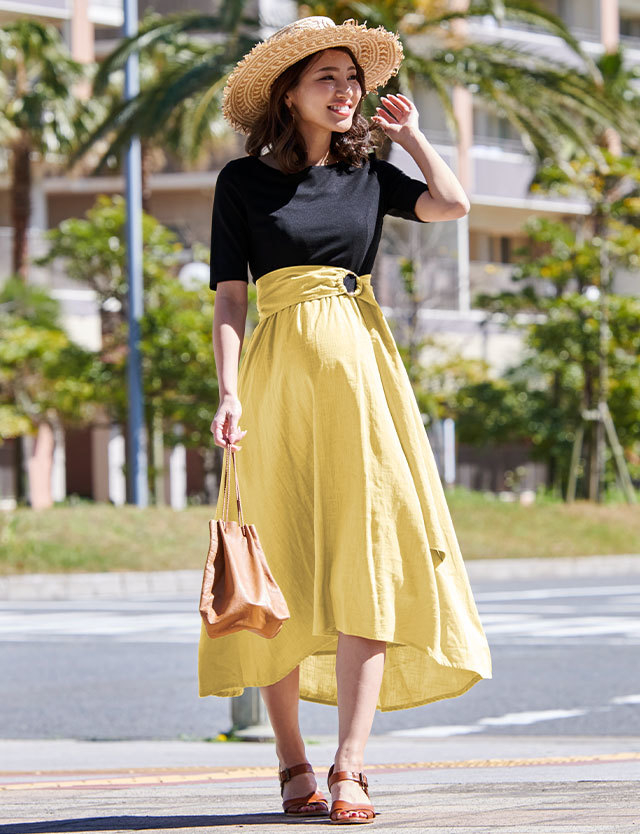 洗えるリネン フィッシュテールワンピース 3点セット 授乳服マタニティ  