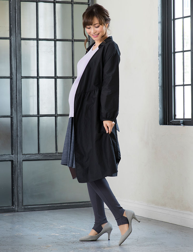 ニットコーディネート シャツワンピースをサラッと羽織ったお出かけカジュアル