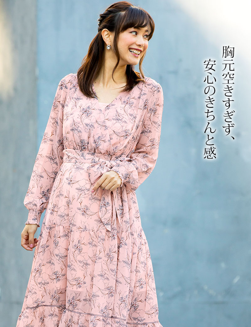 軽やかな透け感のあるプリントシフォン