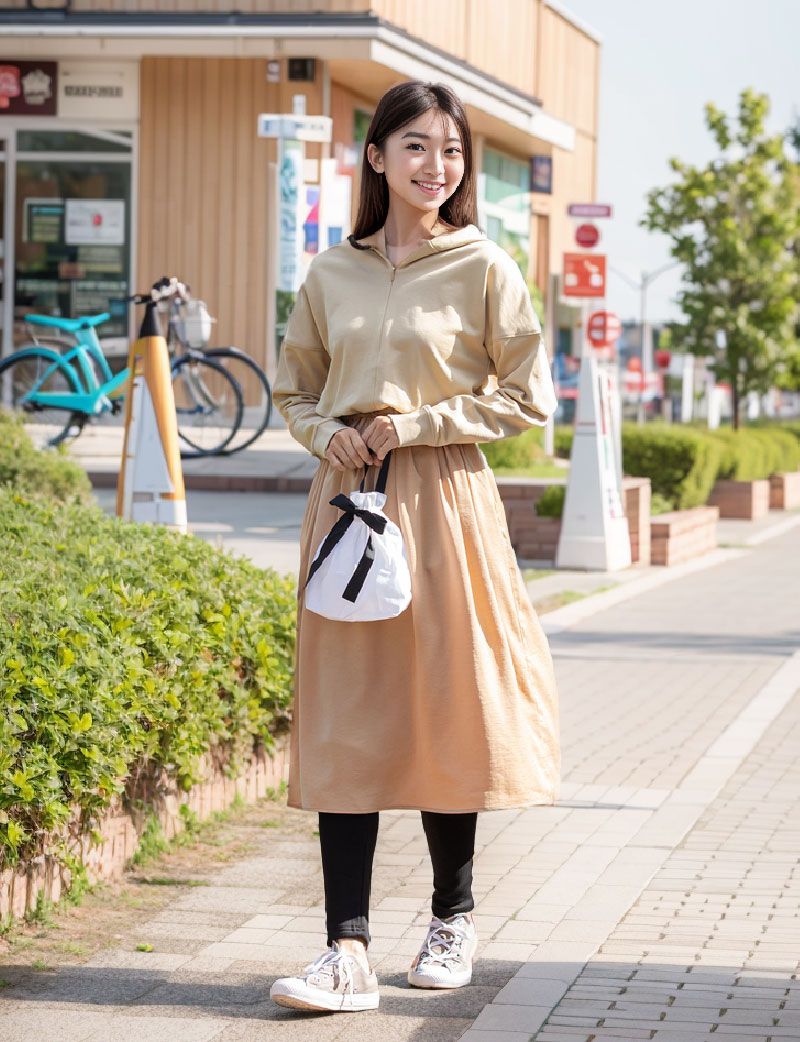スウェット×サテン 異素材ドッキングパーカーワンピース 授乳服