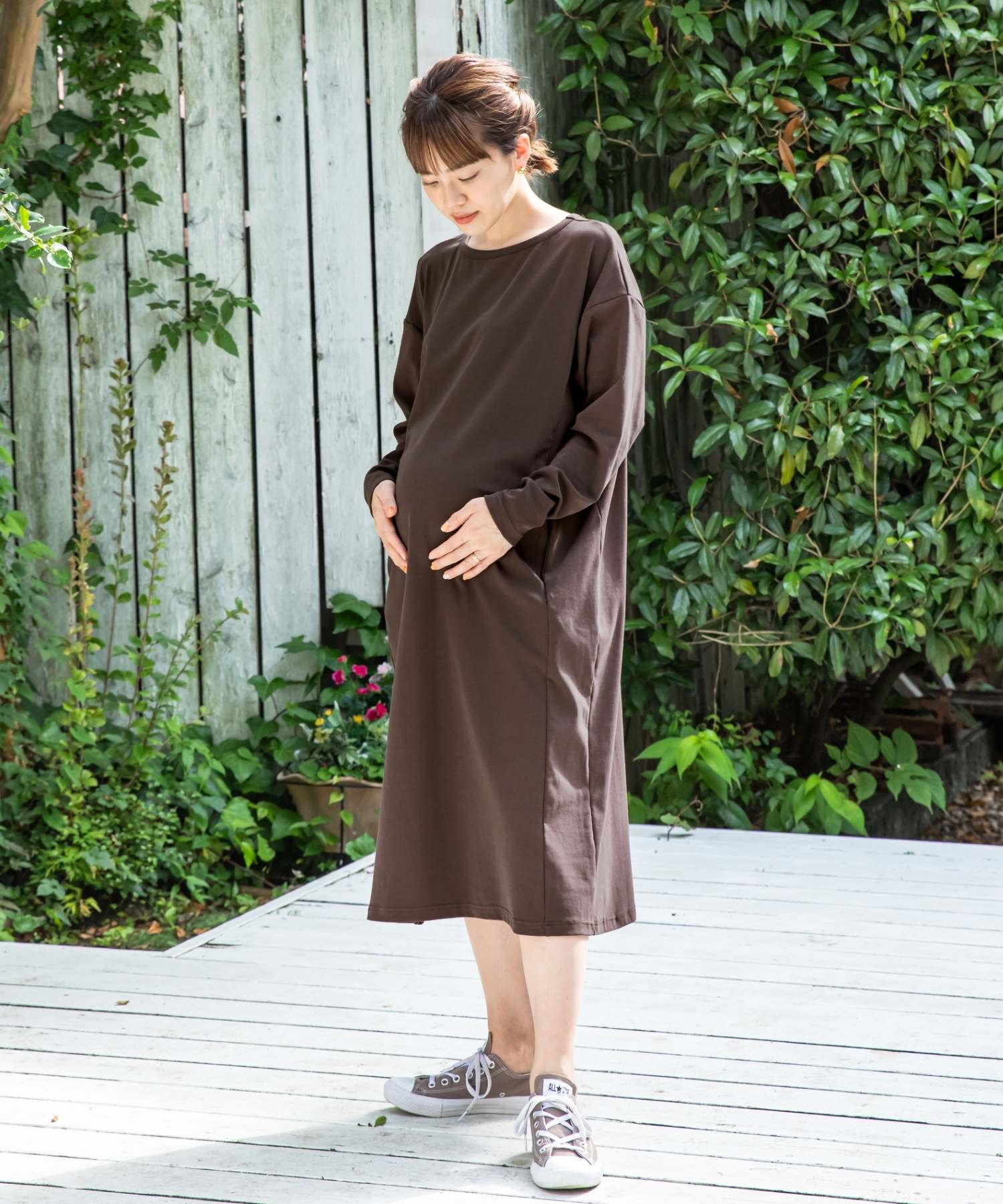 楽天市場】＜授乳服・マタニティ＞ストレッチレース袖切り替え