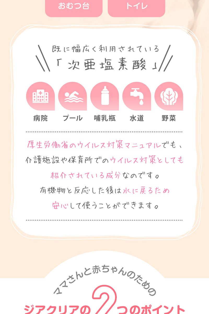 安心 安全の次亜塩素酸 除菌