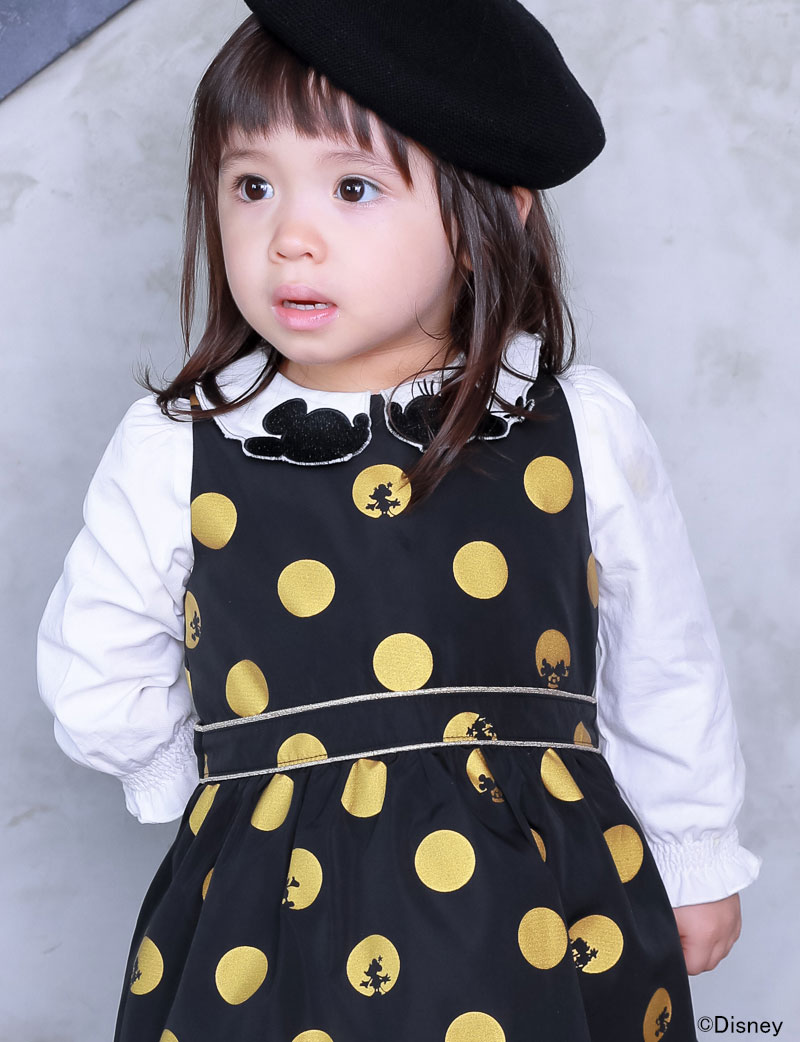 ベビー服 お出掛け ドット柄ワンピース