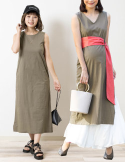 前後2WAYワンピース×スカートセット マタニティ 授乳服 産後も使える