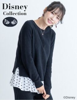 【ディズニーコレクション】オーガニックコットン100％ニットトップスセット マタニティウェア 授乳服 産後も使える