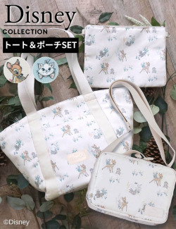 ディズニーコレクション ＜バンビ・おしゃれキャット＞ トートバッグ＆ポーチ 大容量 マザーズバッグ