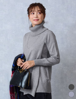 アシンメトリーデザイン タートル授乳ニット マタニティウェア/授乳服