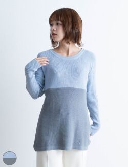 バイカラーAライン授乳ニットトップス マタニティウェア/授乳服