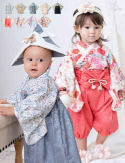 ちりめん華やぎ 2ピースベビー袴