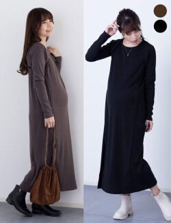 ノースリーブワンピース＆アーマーカーディガン 2点セット マタニティ 授乳服 産後も使える