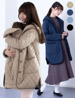 ダッカー付き かるかわキルティングママコート 産前産後兼用