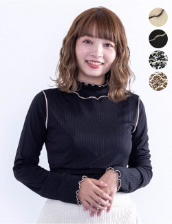 さらさらメロウリブ 授乳タートルネック トップス マタニティ 授乳服 産後も使える