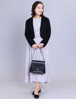 レース×フレアロングドレス 産前産後兼用 マタニティ 授乳服