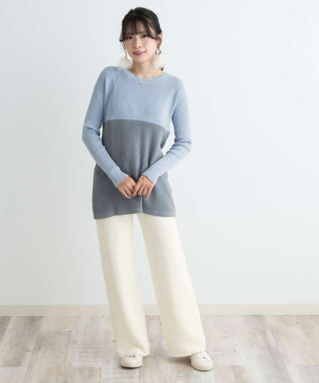 裏起毛サイドフリンジニットパンツ レディース/ボトムス | マタニティ