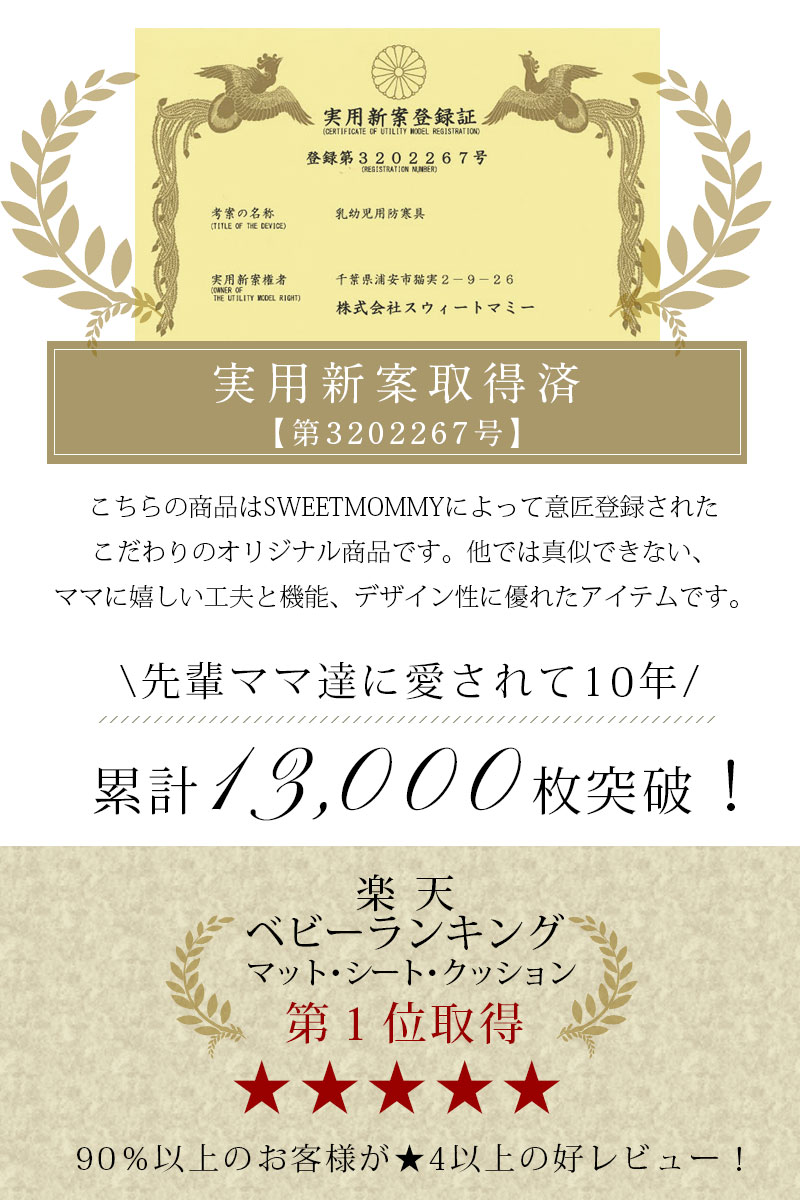 実用新案取得 ママ達に大人気 売れてるベビー防寒具