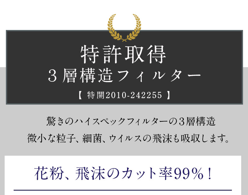 特許取得三層構造マスクシート
