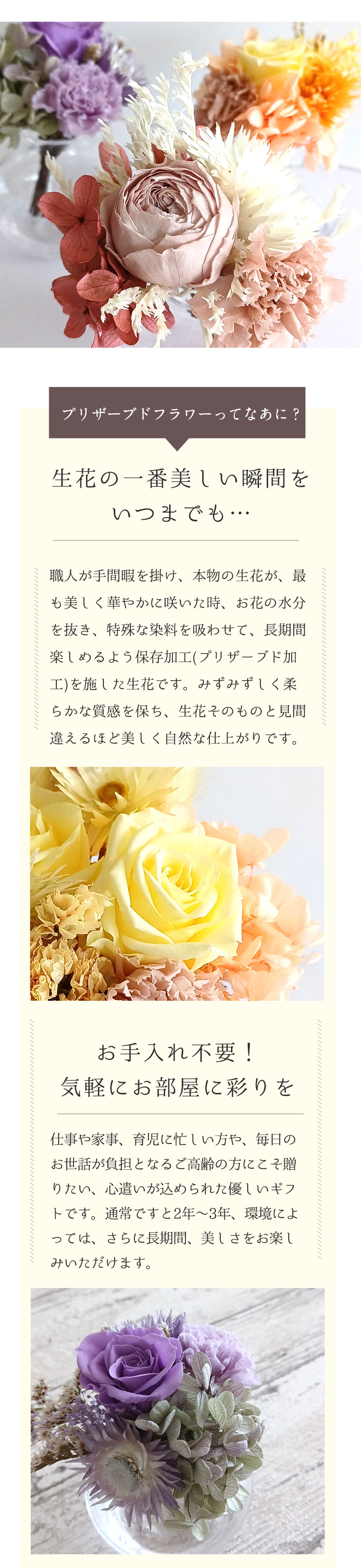 プリザーブドフラワー について