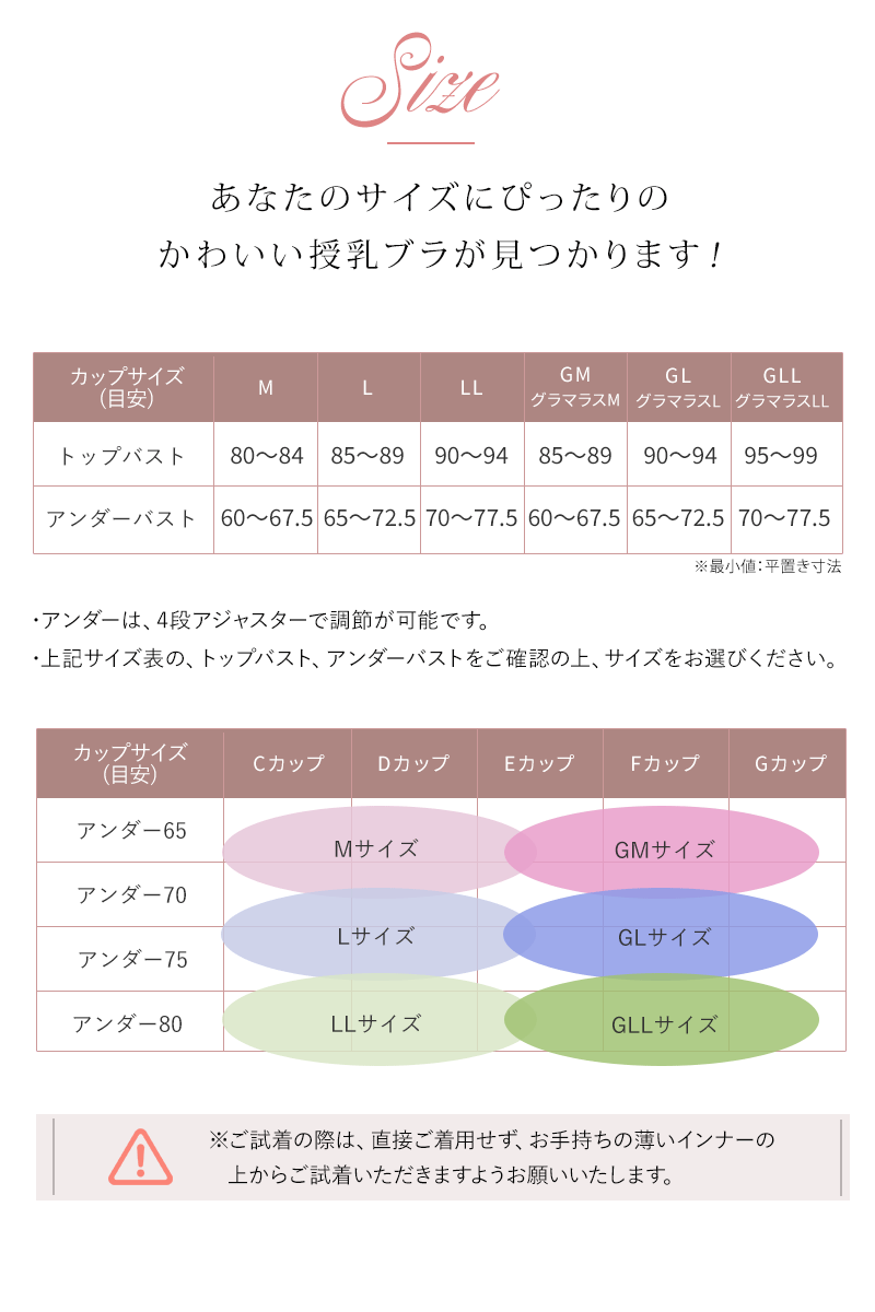 日本製ブラジャーサイズ