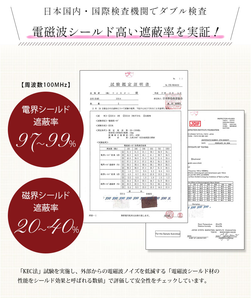 電磁波シールド高い遮蔽率を実証