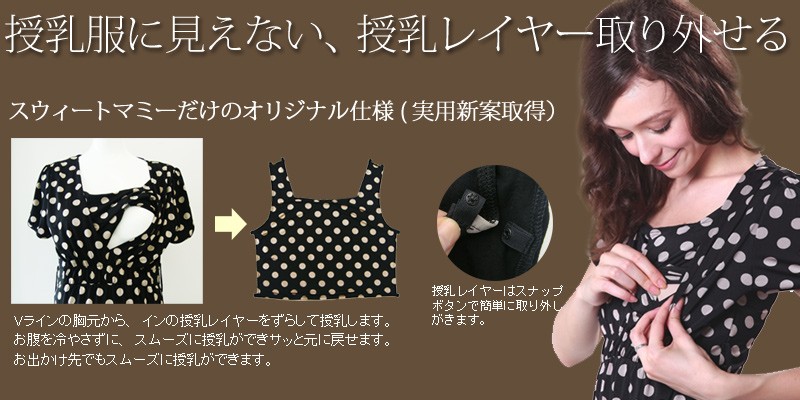 授乳服マタニティ フォーマル ドット柄フロントギャザー授乳ワンピース（フロランス） so0233 結婚式/お宮参り ［送料無料］