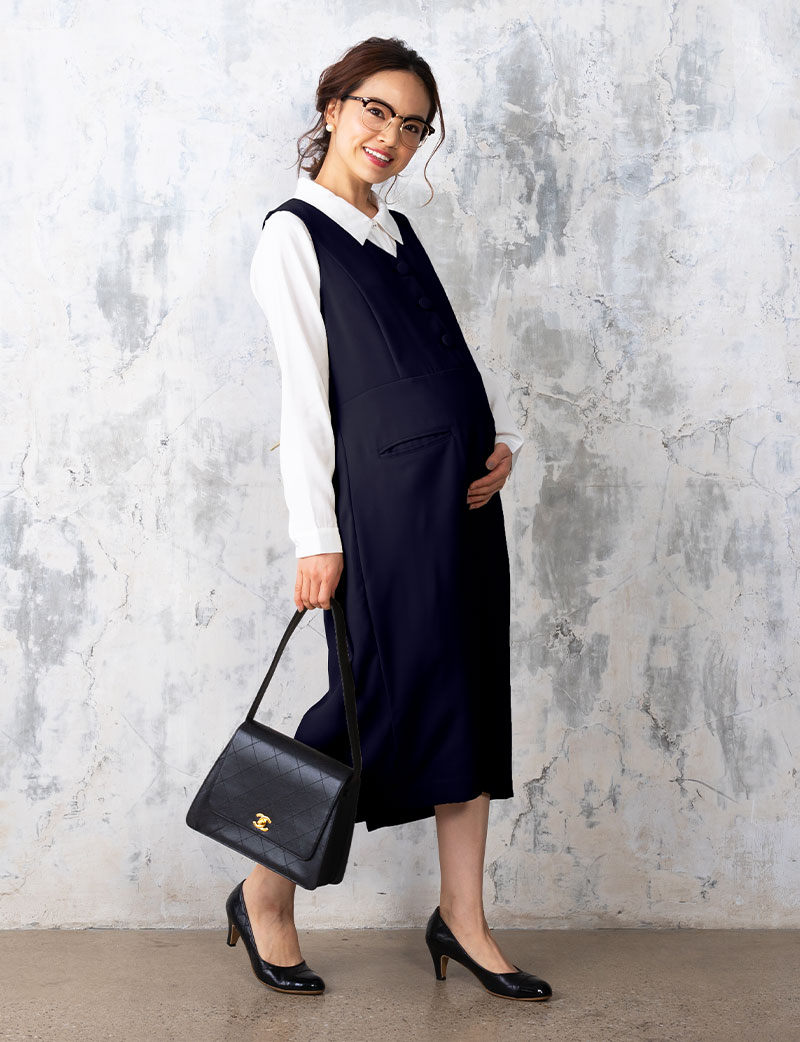 産休直前 マタニティ事務服