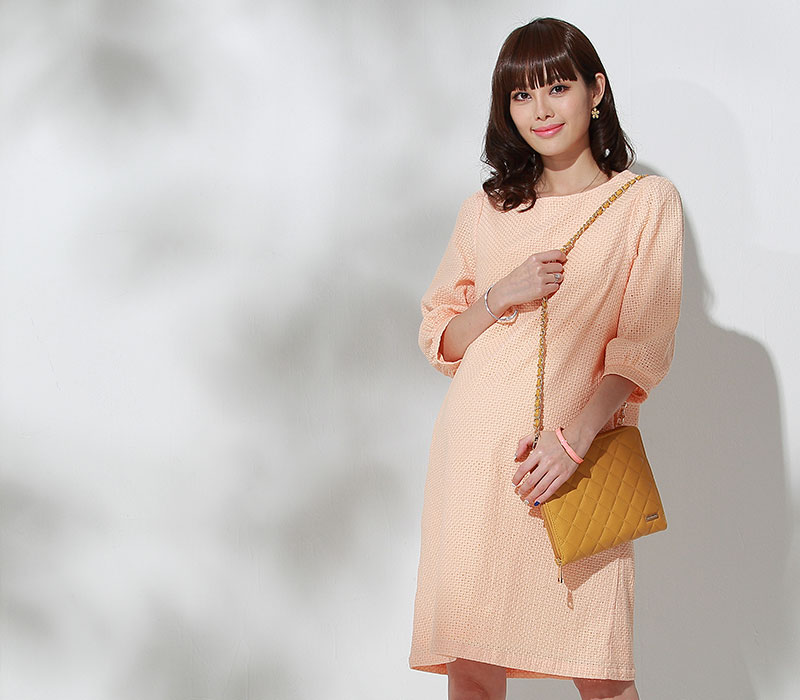 コットン100%授乳服ワンピースのメイン画像
