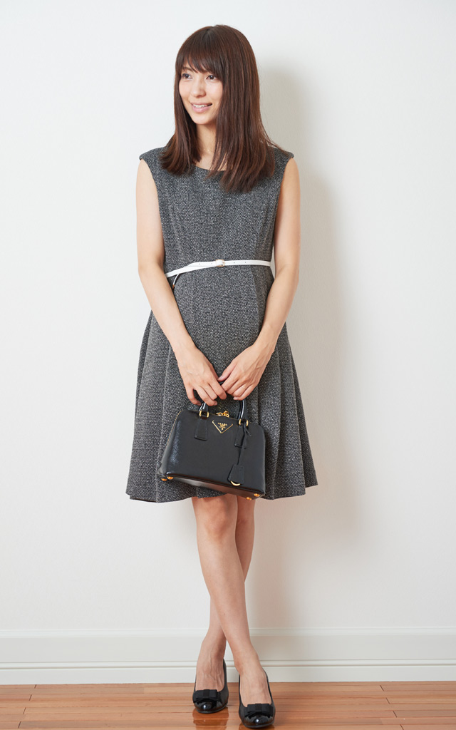 ジャケットお合わせやすいスタンダートな授乳服ワンピース