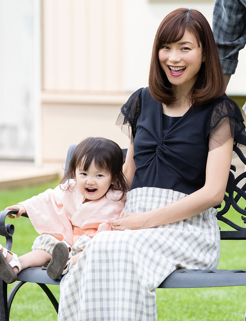 チェック柄で可愛く親子リンク 親子リンクコーデ