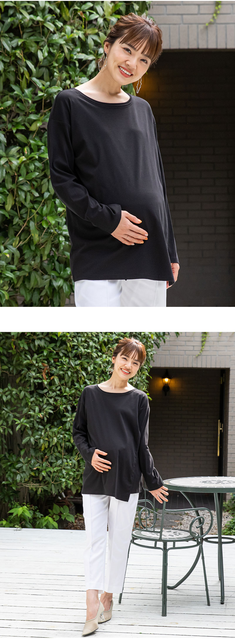 BIGシルエット ヨガ ゆるシルエット 授乳口 ラウンドネック