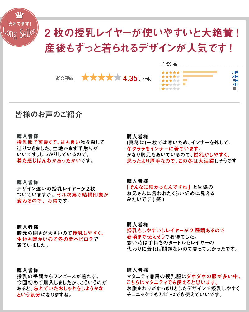 先輩ママに選ばれている産前産後ずっと着られるデザイン