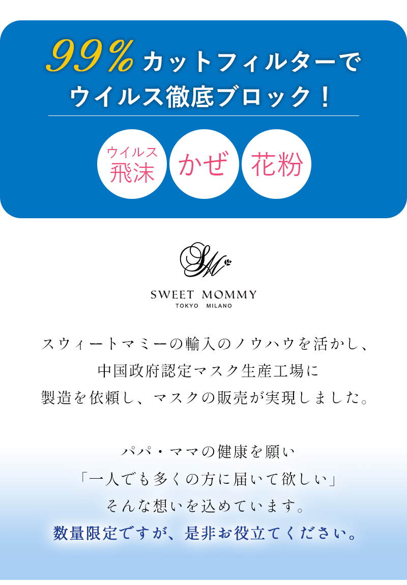 99%カットフィルターでウイルス徹底ブロック