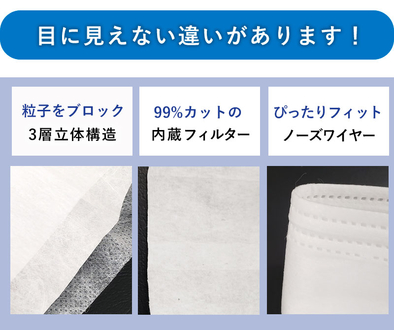 目に見えない違いがあります