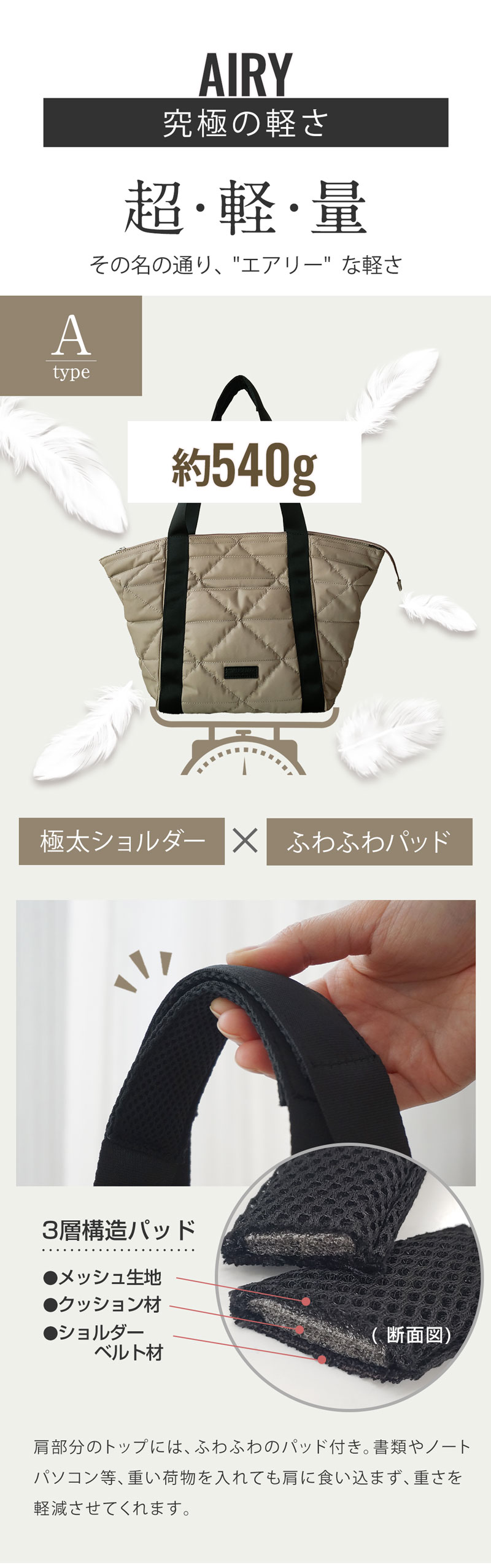 ママトート AIRY エアリー 超軽量 マザーズバッグ