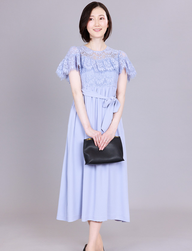 レースドッキング ロングドレス