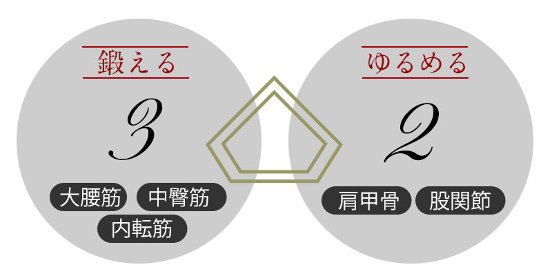 鍛える ゆるめるの黄金比率 ダイヤモンドクッション